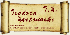 Teodora Martonoški vizit kartica